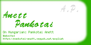 anett pankotai business card